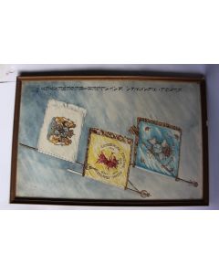 Aquarelle Scanian Hussar Regiment Cavalerie Suède 1938