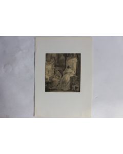 Ancien dessin original au crayon W.B.