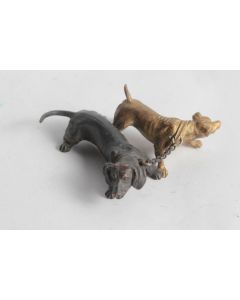 Ancien bronze de Vienne Chiens Teckels M Sch