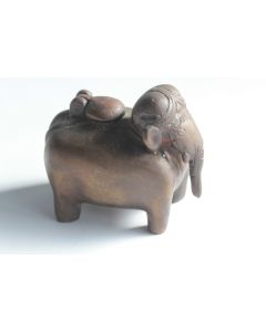 Ancien Éléphant brûle parfum bronze Inde
