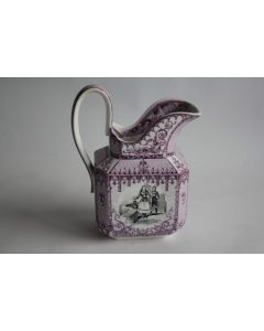 Ancien Pot à lait porcelaine Personnages illustres XIXe siècle