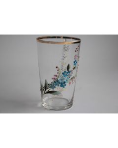Ancien verre émaillé Souvenir Bellegarde La perte du Rhône