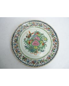 Ancienne assiette porcelaine Chine Canton Famille rose