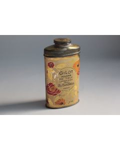 Ancienne boîte publicitaire Talc Gilot extra-fine La toilettes N°129