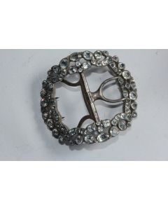 Ancienne boucle de ceinture acier et strass