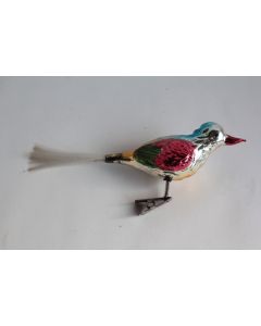 Ancienne Décoration Noël verre Oiseaux