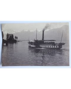 Ancienne photographie Collision bateaux Cygne Rhône Lac Léman Suisse
