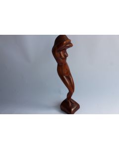 E.DARBOUZE sculpture bois  Femme nue  Art populaire Haïti
