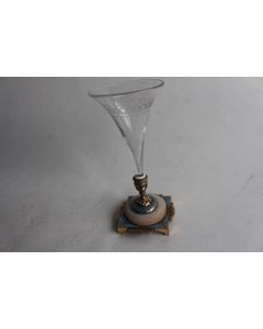 Vase tulipe cristal émaux de Limoges Napoléon III