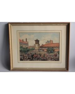 Aquarelle originale La marché à Aligre Paris