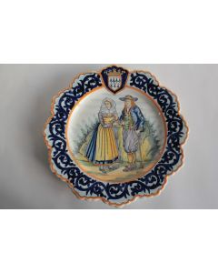 Assiette faïence Henriot Quimper 141 Bretons