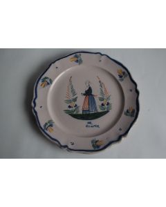 Assiette faïence HR Quimper Bretonne