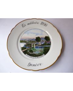 Assiette tir militaire  Pont de fil de fer des Paquis Genève  1930