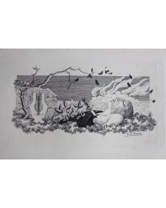 Gravure lithographiée Guill. Alaux XIXe siècle