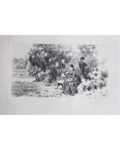 Gravure lithographiée P. Avril XIXe siècle