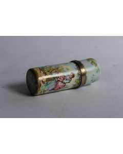 Flacon à parfum porcelaine et argent XIXe siècle 