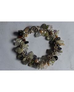 Bracelet argent et pierres véritables