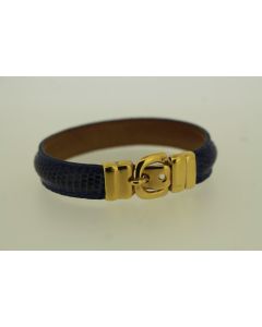 ALBANU Bracelet lézard bleu marine Monaco