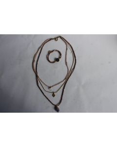 Parure collier + bracelet EXOAL Peace pierres véritables