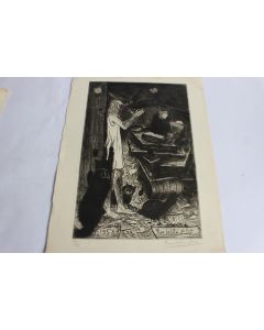 Eau forte originale Pino Della Selva Le misanthrope 1958
