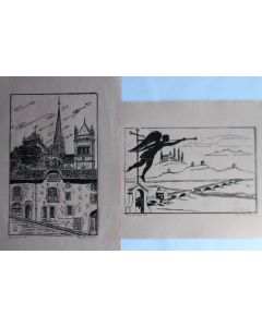 Deux gravures Paul Lancoux 1971