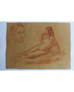Serge PAHNKE Dessin original + dessin sanguine nu