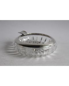 Cendrier cristal et argent massif