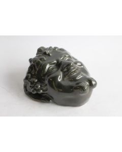 Bouquetière tête faune porcelaine émaillée