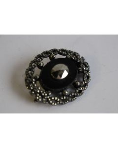 Bijoux broche argent et acier facetté