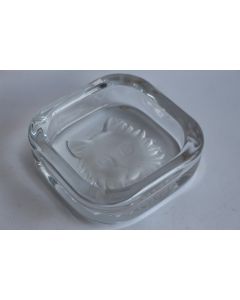 SEVRES FRANCE Cendrier cristal tête de chat