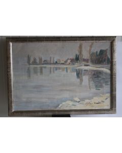 Peinture à l'huile Alphonse MINOT rivage