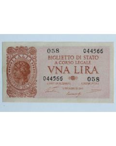 Billet 1 Lire Italie 1944 neuf