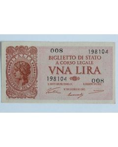 Billet 1 Lire Italie 1944 neuf