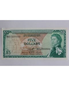 Billet 5 Dollars 1965 États des caraïbes orientales neuf