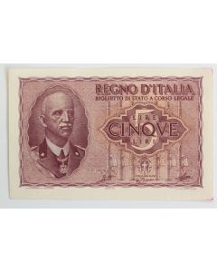 Billet 5 Lire Italie 1944 Vittorio Emanuele III pr. neuf