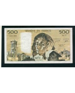 Billet 500 Francs PASCAL 3-2-1977.F.Q72 43189
