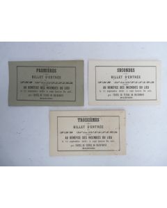 Billets entrée Feu d'artifice 1858 Tunnel de Mauremont Eclépens Suisse