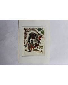 Aquarelle originale Afrique homme musique