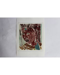 Aquarelle originale Afrique portrait femme