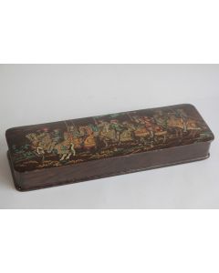 Boite à gants bois laqué Chevaliers XIXe siècle Napoléon III