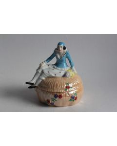 Boite à poudre porcelaine Sitzendorf Pierrette Allemagne