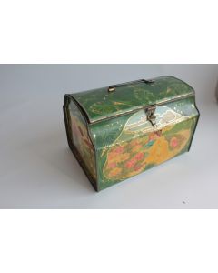 Boîte biscuits tôle lithographiée femme art nouveau