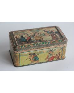 Boîte biscuits tôle lithographiée Lefèvre-Utile collation 1900