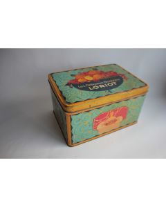 Boîte tôle lithographiée bonbons Loriot Strasbourg