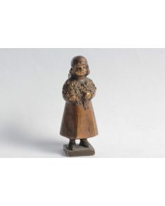 Bronze miniature Petite fille ailée Ange Sceau Art déco
