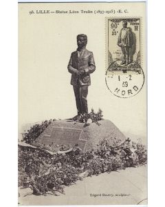 Carte-maximum France n° 420 - Statue Léon Trulin à Lille