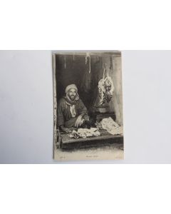 Carte postale ancienne Boucher Arabe Algérie