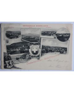 Carte postale ancienne Centenarfeier Schaffhaussen Suisse