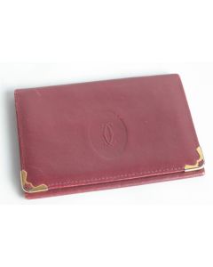 CARTIER Portefeuille Porte-cartes cuir bordeaux