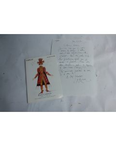 Carton d'invitation pour exposition Jean Carzou avec lettre Manuscrite